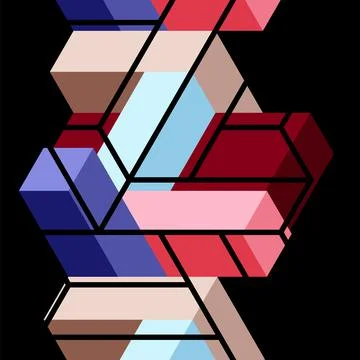 Abstract background. 3d cubes, cubic elements and blocks. Techno or business Illustrazione stock