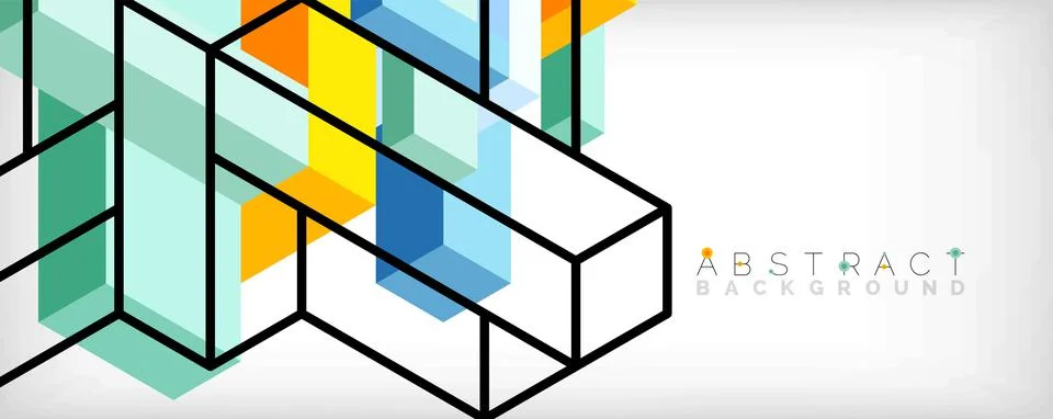Abstract background. 3d cubes, cubic elements and blocks. Techno or business Illustrazione stock