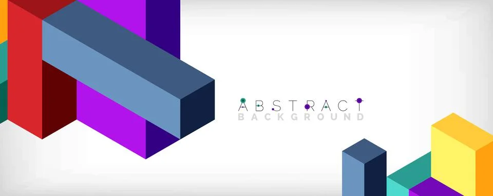 Abstract background. 3d cubes, cubic elements and blocks. Techno or business Illustrazione stock