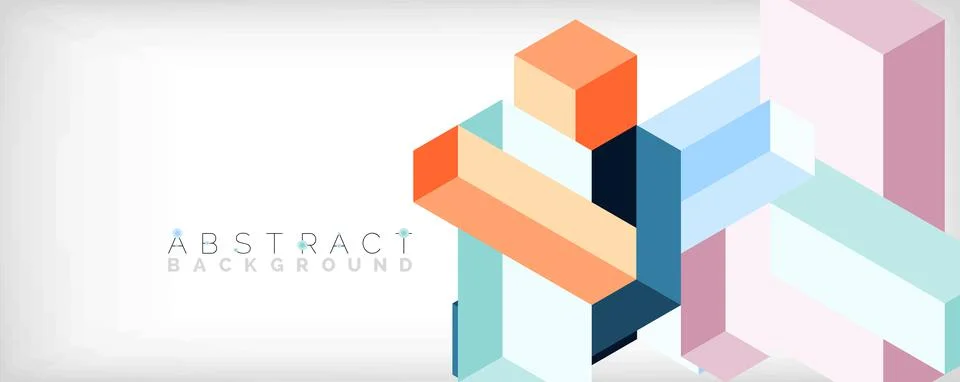 Abstract background. 3d cubes, cubic elements and blocks. Techno or business Illustrazione stock