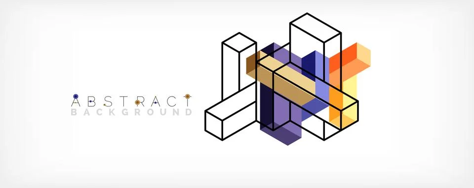 Abstract background. 3d cubes, cubic elements and blocks. Techno or business Stockillustratie