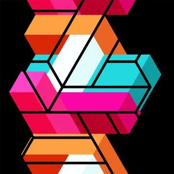 Abstract background. 3d cubes, cubic elements and blocks. Techno or business Illustrazione stock