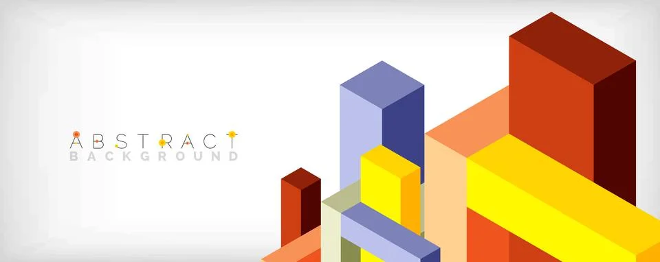 Abstract background. 3d cubes, cubic elements and blocks. Techno or business Illustrazione stock