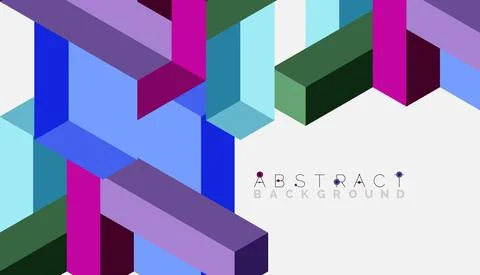 Abstract background. 3d cubes, cubic elements and blocks. Techno or business Stock Illustration