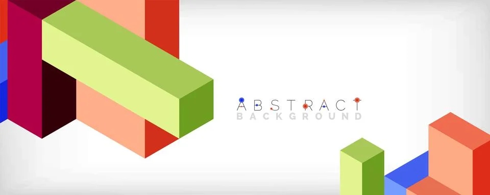 Abstract background. 3d cubes, cubic elements and blocks. Techno or business Stockillustratie