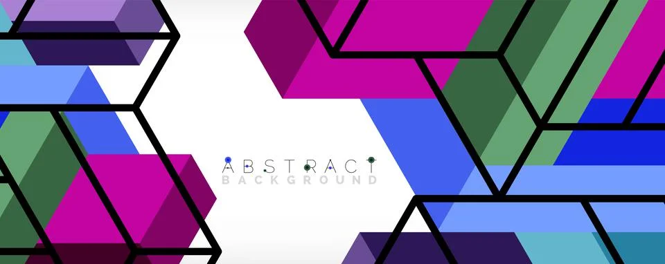 Abstract background. 3d cubes, cubic elements and blocks. Techno or business 스톡 일러스트