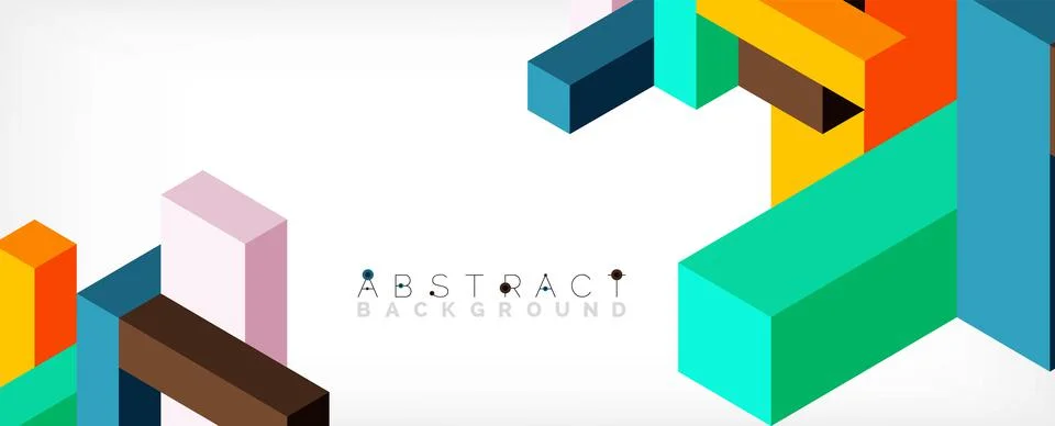 Abstract background. 3d cubes, cubic elements and blocks. Techno or business 스톡 일러스트