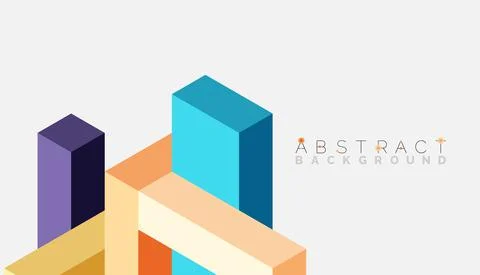 Abstract background. 3d cubes, cubic elements and blocks. Techno or business 스톡 일러스트