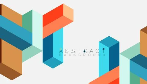 Abstract background. 3d cubes, cubic elements and blocks. Techno or business 库存插图