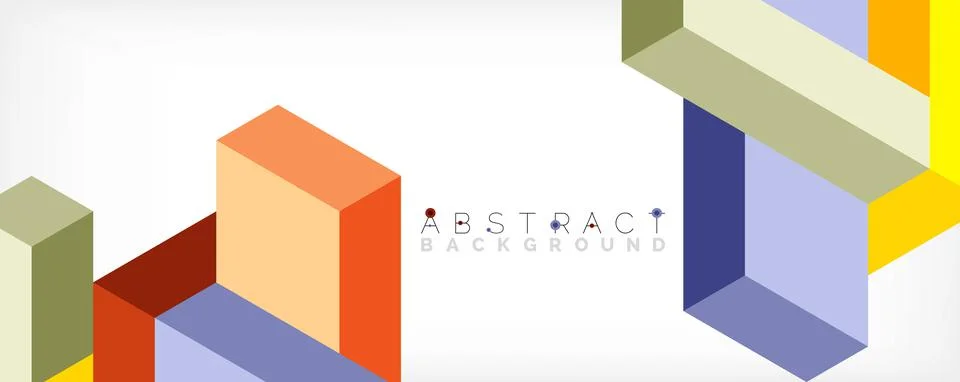Abstract background. 3d cubes, cubic elements and blocks. Techno or business Illustrazione stock