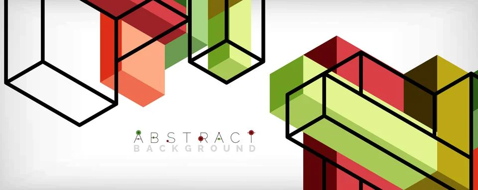 Abstract background. 3d cubes, cubic elements and blocks. Techno or business 스톡 일러스트