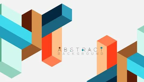 Abstract background. 3d cubes, cubic elements and blocks. Techno or business Illustrazione stock