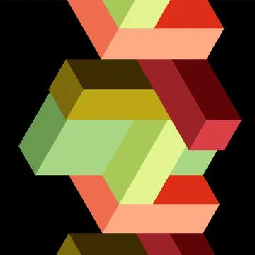 Abstract background. 3d cubes, cubic elements and blocks. Techno or business Stock Illustration