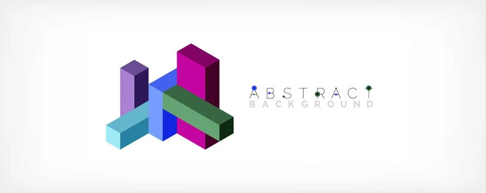 Abstract background. 3d cubes, cubic elements and blocks. Techno or business Stock Illustration