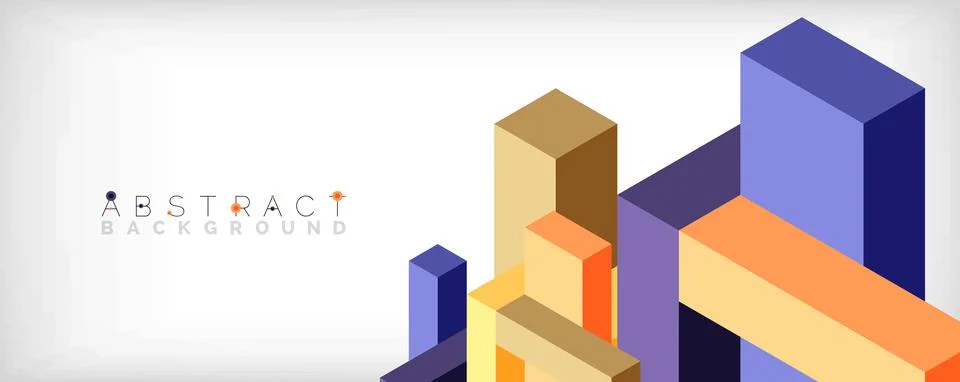Abstract background. 3d cubes, cubic elements and blocks. Techno or business 库存插图