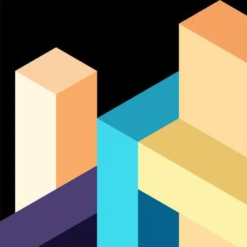 Abstract background. 3d cubes, cubic elements and blocks. Techno or business Stock Illustration