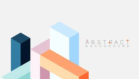 Abstract background. 3d cubes, cubic elements and blocks. Techno or business Stock Illustration