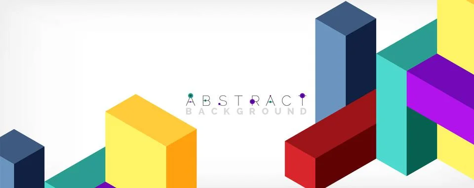 Abstract background. 3d cubes, cubic elements and blocks. Techno or business 库存插图