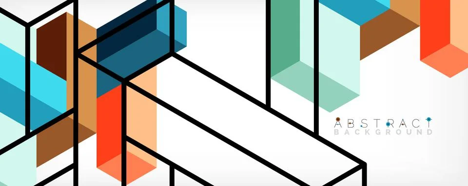 Abstract background. 3d cubes, cubic elements and blocks. Techno or business Illustrazione stock