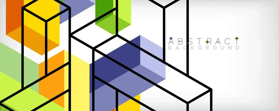 Abstract background. 3d cubes, cubic elements and blocks. Techno or business Illustrazione stock