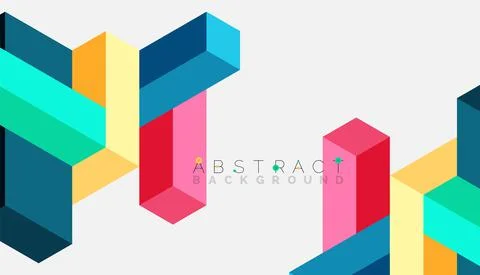 Abstract background. 3d cubes, cubic elements and blocks. Techno or business Illustrazione stock