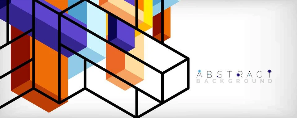 Abstract background. 3d cubes, cubic elements and blocks. Techno or business イラスト素材