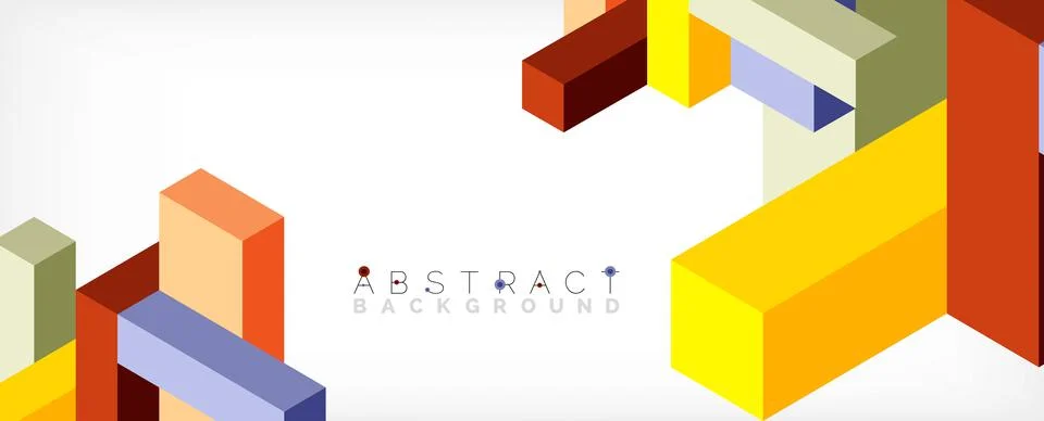 Abstract background. 3d cubes, cubic elements and blocks. Techno or business 스톡 일러스트