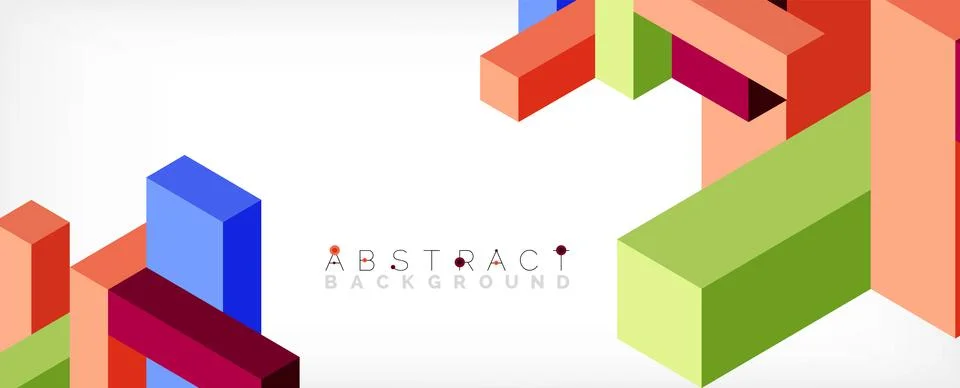 Abstract background. 3d cubes, cubic elements and blocks. Techno or business Illustrazione stock
