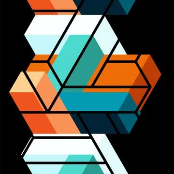 Abstract background. 3d cubes, cubic elements and blocks. Techno or business Stock Illustration