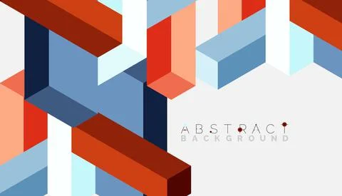 Abstract background. 3d cubes, cubic elements and blocks. Techno or business Stock Illustration