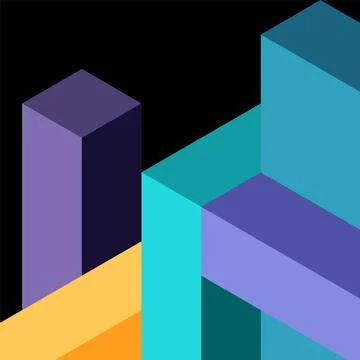 Abstract background. 3d cubes, cubic elements and blocks. Techno or business 库存插图