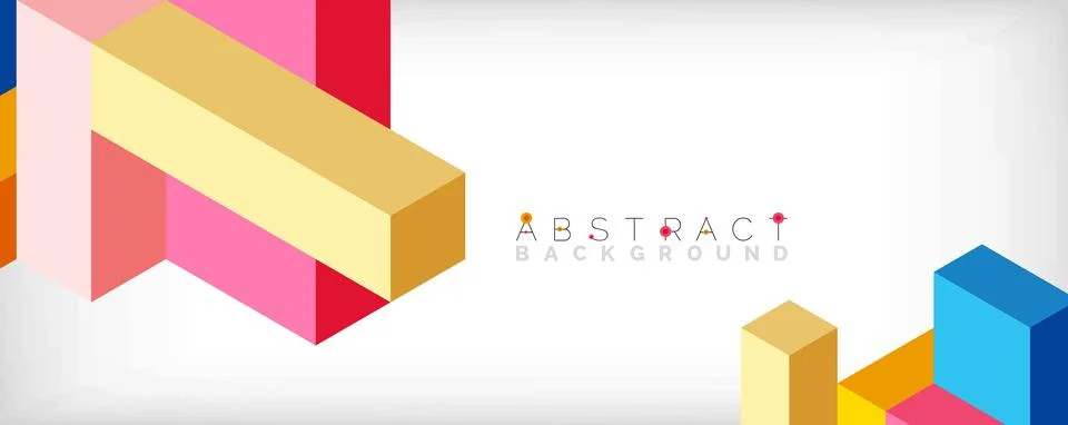 Abstract background. 3d cubes, cubic elements and blocks. Techno or business Stock Illustration