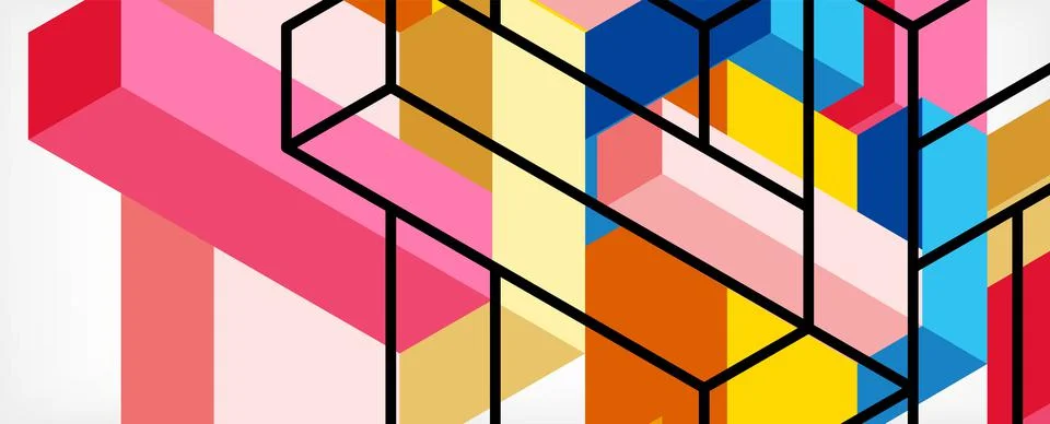 Abstract background. 3d cubes, cubic elements and blocks. Techno or business Illustrazione stock