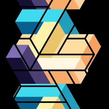 Abstract background. 3d cubes, cubic elements and blocks. Techno or business 스톡 일러스트