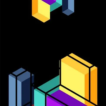Abstract background. 3d cubes, cubic elements and blocks. Techno or business Illustrazione stock
