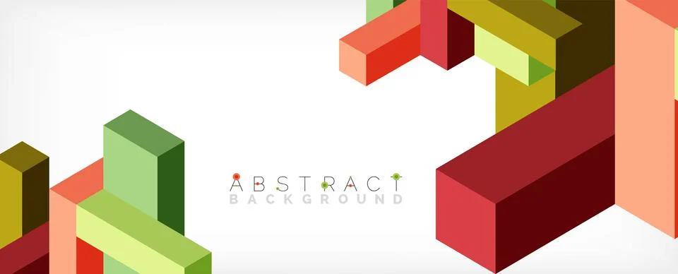 Abstract background. 3d cubes, cubic elements and blocks. Techno or business 스톡 일러스트
