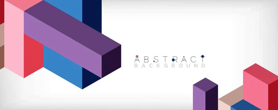 Abstract background. 3d cubes, cubic elements and blocks. Techno or business Illustrazione stock