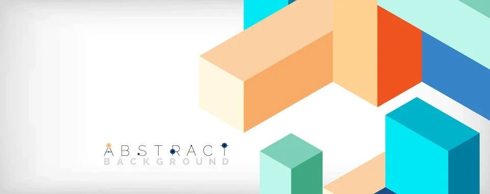 Abstract background. 3d cubes, cubic elements and blocks. Techno or business 스톡 일러스트