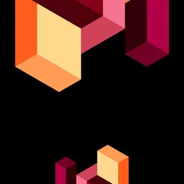 Abstract background. 3d cubes, cubic elements and blocks. Techno or business イラスト素材