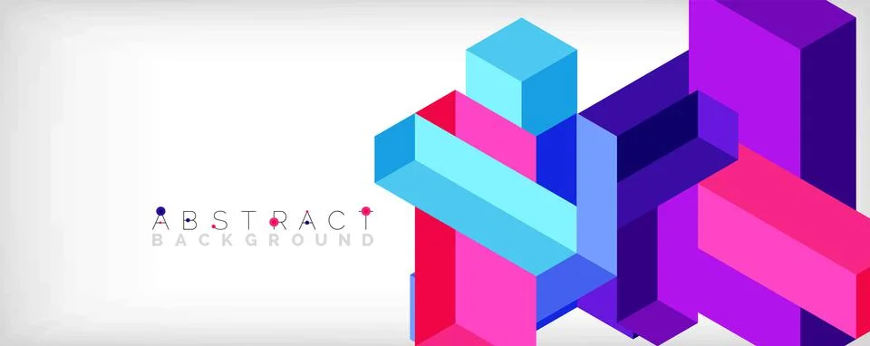 Abstract background. 3d cubes, cubic elements and blocks. Techno or business Illustrazione stock
