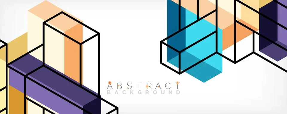 Abstract background. 3d cubes, cubic elements and blocks. Techno or business イラスト素材