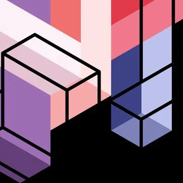 Abstract background. 3d cubes, cubic elements and blocks. Techno or business 스톡 일러스트