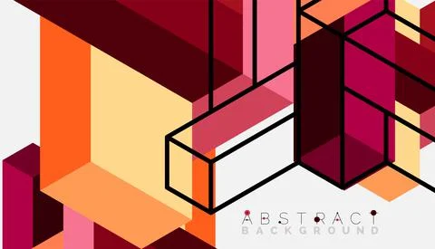 Abstract background. 3d cubes, cubic elements and blocks. Techno or business Illustrazione stock