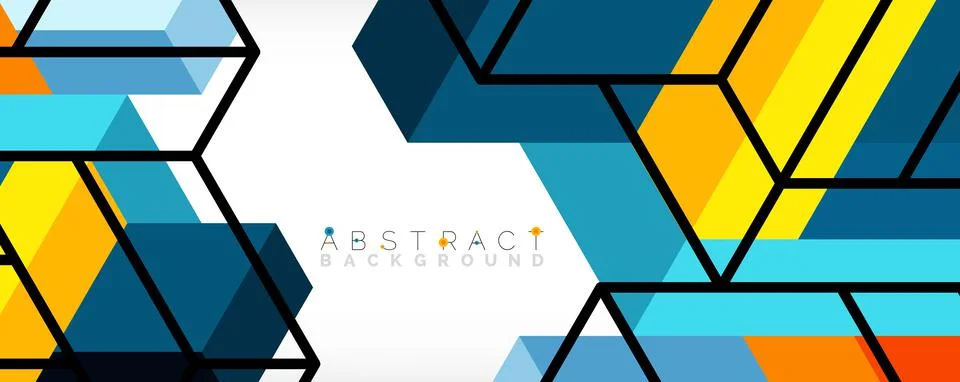 Abstract background. 3d cubes, cubic elements and blocks. Techno or business Stock Illustration