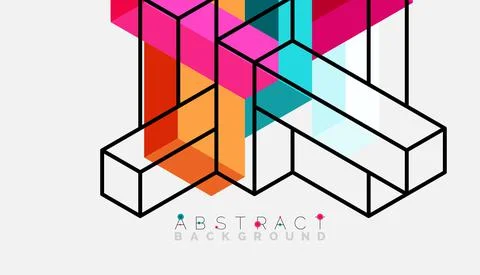 Abstract background. 3d cubes, cubic elements and blocks. Techno or business Stockillustratie