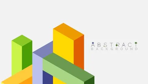 Abstract background. 3d cubes, cubic elements and blocks. Techno or business Stock Illustration