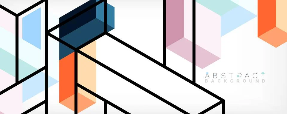 Abstract background. 3d cubes, cubic elements and blocks. Techno or business Illustrazione stock