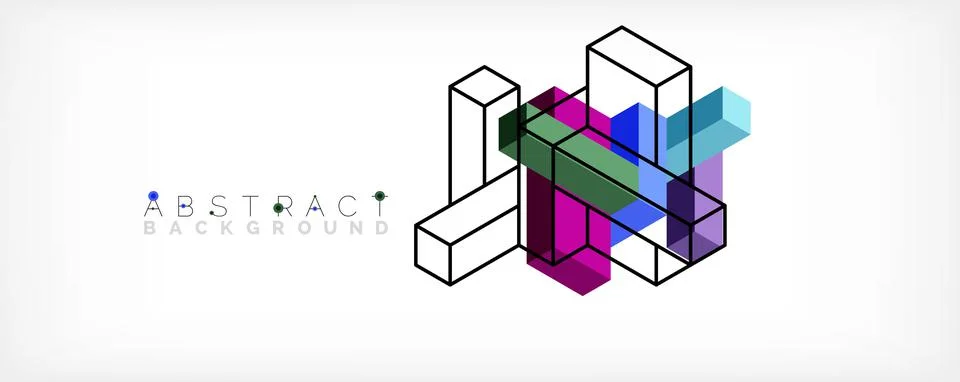 Abstract background. 3d cubes, cubic elements and blocks. Techno or business Stockillustratie