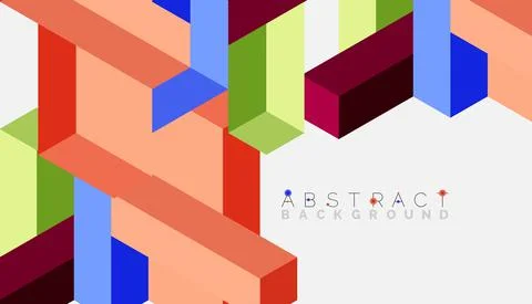 Abstract background. 3d cubes, cubic elements and blocks. Techno or business Illustrazione stock