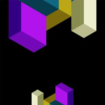 Abstract background. 3d cubes, cubic elements and blocks. Techno or business Illustrazione stock